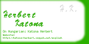 herbert katona business card